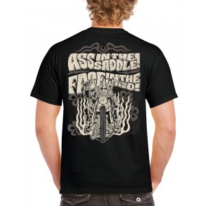 Dragstrip Clothing Ass in the Saddle Face in the wind t`shirt